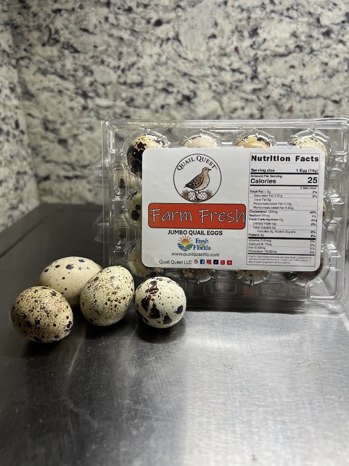 Jumbo Quail Eggs, raw and unwashed